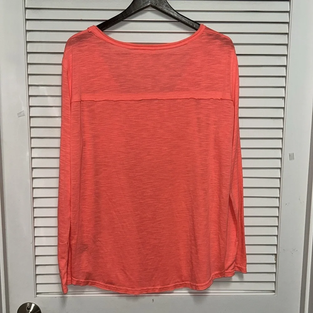 POL neon coral long sleeve top - Picture 3 of 3
